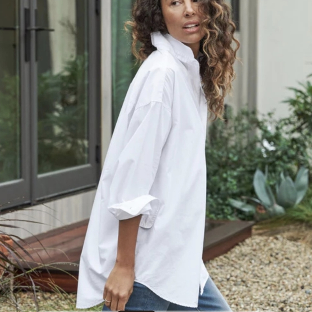 NEW Frank & Eileen SHIRLEY White, Everyday Poplin Shirt